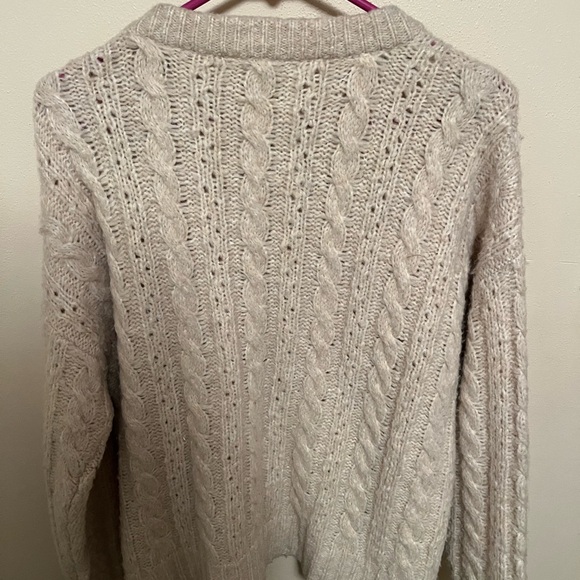 Madewell Pointelle Cable Cardigan Sweater - Size Small - Picture 6 of 6